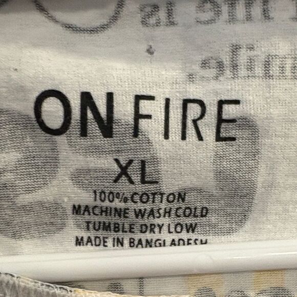 On Fire Graphic Tee - Yellow and Black Smiley Face - Picture 5 of 6